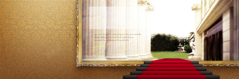 红地毯画框窗户艺术墙纸背景素材背景