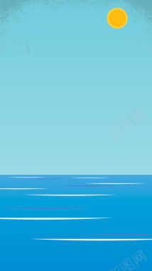 蓝色扁平海洋矢量背景图背景