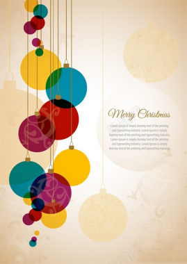 圣诞球平面设计海报背景素材背景