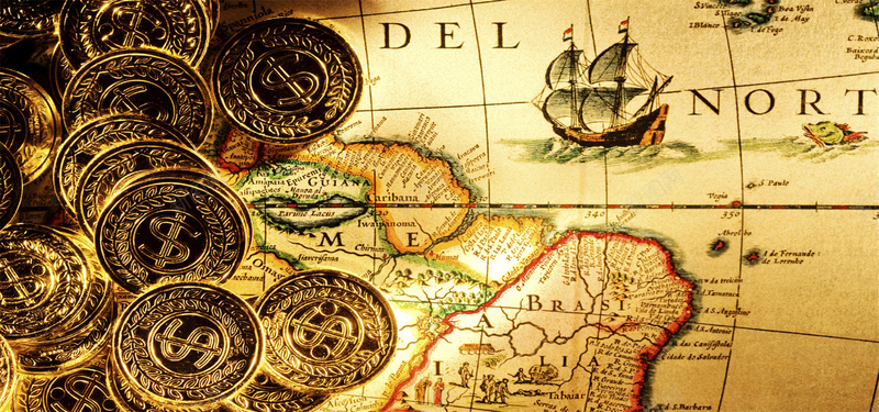 航海地图金币金融背景背景