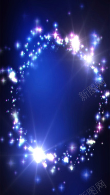 璀璨光环蓝色星光H5背景素材背景