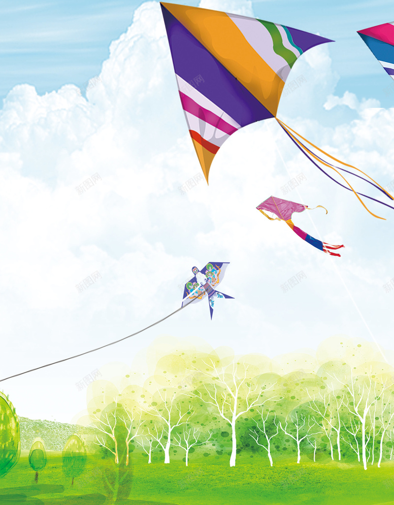 蓝天白云风景手绘风筝绿色草地背景素材psd设计背景_88icon https://88icon.com 手绘 白云 蓝天 风景 风筝 绿色 草地 背景 素材