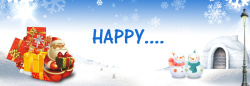 寒冬的礼物圣诞老人送礼物雪屋路灯场景背景高清图片
