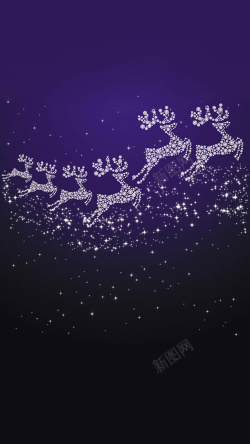 梦幻紫色麋鹿头紫色梦幻麋鹿H5背景高清图片