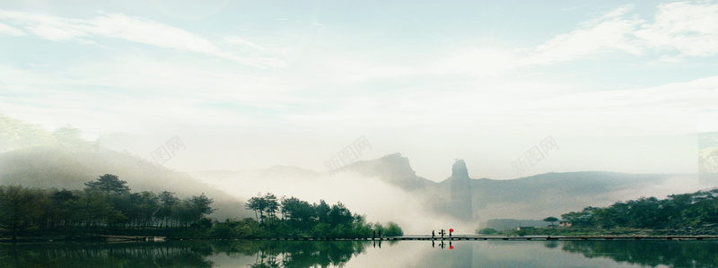 大气山水秀气背景素材背景