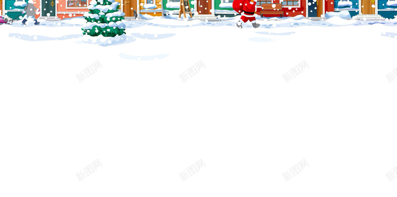 冬天雪中小镇背景H5jpg设计背景_88icon https://88icon.com 冬天 卡通 小镇 简约 雪中 童趣 手绘