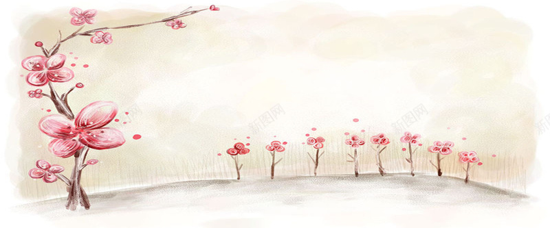 清新手绘花朵背景jpg设计背景_88icon https://88icon.com 海报banner 卡通 手绘 清新 花朵 童趣