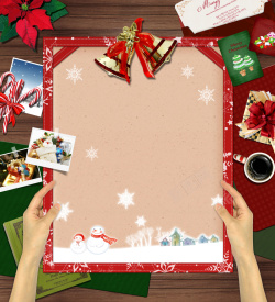 红色雪地靴圣诞老人背景素材高清图片