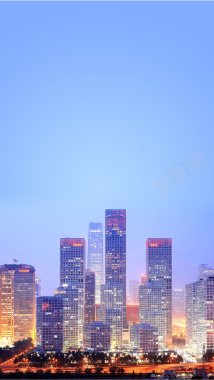 蓝色背景下的城市背景背景