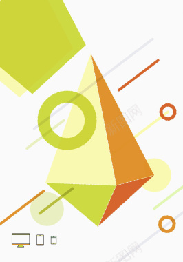 彩色立体三角形几何平面广告背景