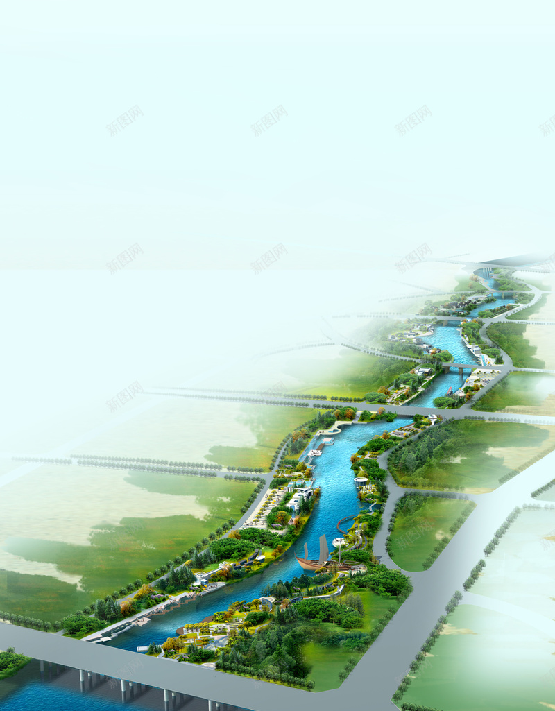 精致城市规划图设计模板PSD分层素材psd设计背景_88icon https://88icon.com 公路 小 风景 科技 科幻 人工河 建筑开心 商务