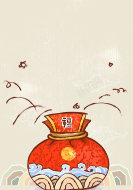 矢量手绘中国风红包背景背景