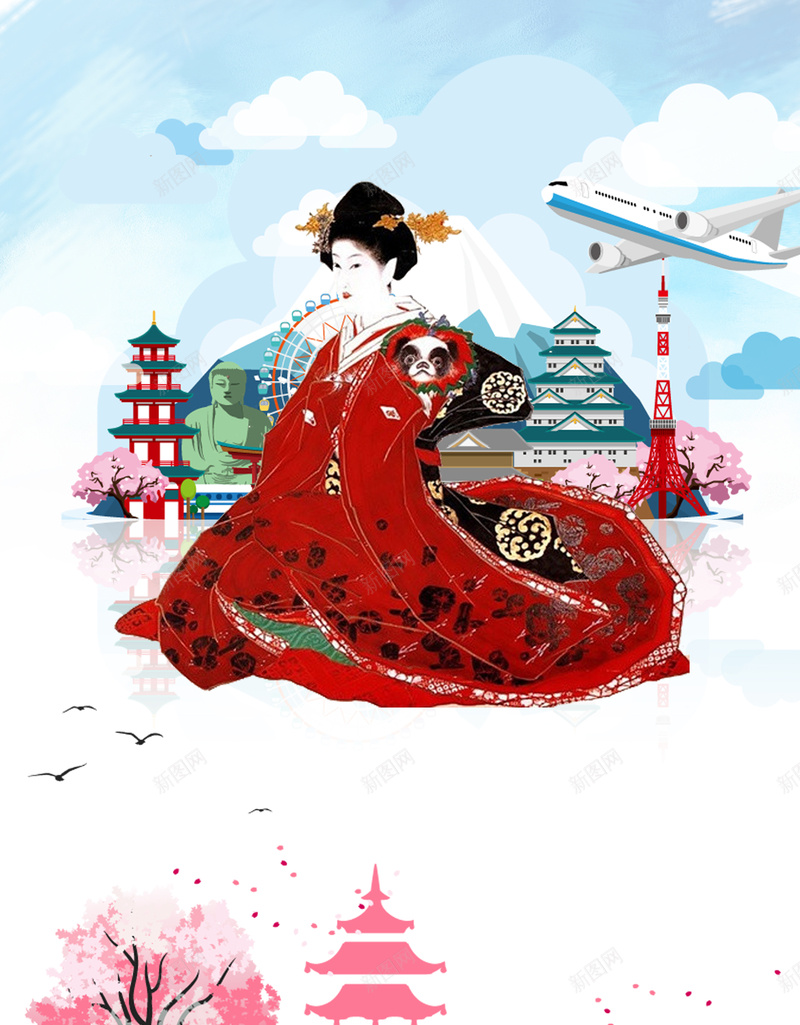 日本旅游宣传psd背景jpg设计背景_88icon https://88icon.com 异域风情 和服 喜欢 日本 樱花