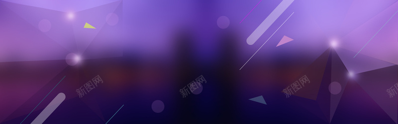 紫色几何扁平化banner背景背景