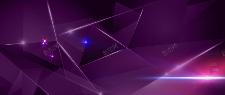 紫色炫酷几何立体块详情页海报背景背景