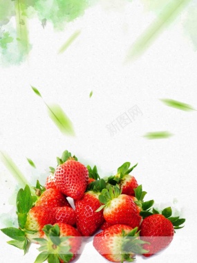 农家乐采摘草莓海报设计背景模板背景