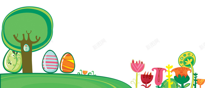 复活节广告psd设计背景_88icon https://88icon.com 复活节 卡通 彩蛋 扁平 海报banner 童趣 手绘