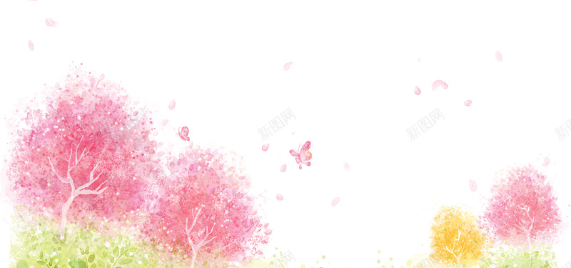 粉红树背景背景