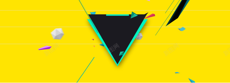 扁平化三角形活动海报背景素材背景