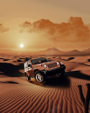 沙漠越野汽车背景素材背景