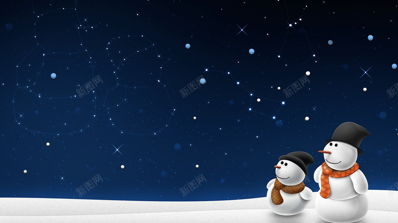圣诞雪人背景图psd设计背景_88icon https://88icon.com 圣诞节 卡通 夜晚 雪人 雪花 童趣 手绘