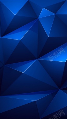 蓝色立体几何H5背景背景