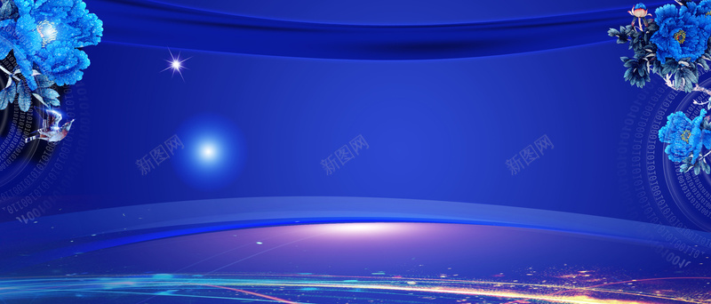 蓝色唯幕海报背景素材psd设计背景_88icon https://88icon.com 蓝色 海报 星光 蓝光 花朵 唯幕 舞台 科技蓝 蓝底 幽蓝