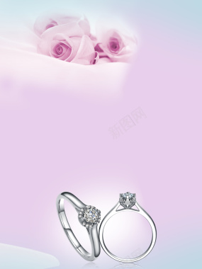 简约花朵钻石戒指淡紫色背景素材背景