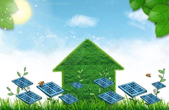 太阳能环保海报背景素材背景