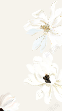 淡雅手绘花朵H5背景背景