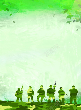 军绿色训练海报背景素材背景