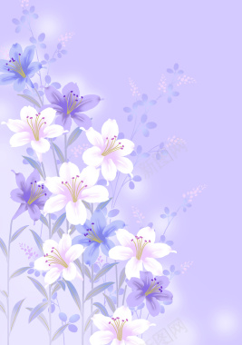 紫色优雅花朵背景素材背景