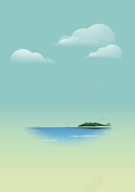 海岛扁平化海报背景背景