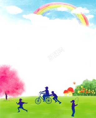 六一儿童节海报背景背景