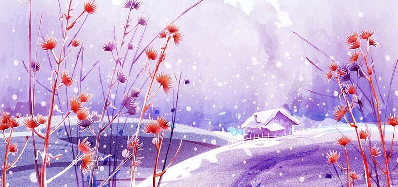 卡通冬日雪景背景