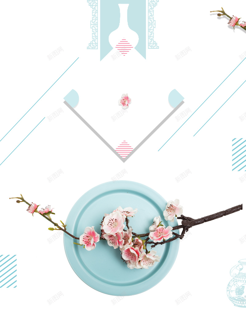 简约小清新陶瓷艺术创意海报背景psd设计背景_88icon https://88icon.com 陶瓷艺术 小清新 简约 陶瓷 陶艺 陶器 创意生活 桃花枝 企业文化 文化宣传 传统工艺