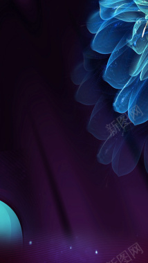 玄幻浪漫科技商务蓝色花朵梦幻H5背景背景