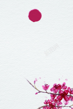 日式风古朴纸纹樱花海报背景素材背景