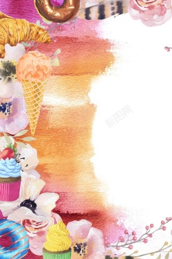 食物广告设计面包点心蛋糕少女甜蜜食品广告背景高清图片