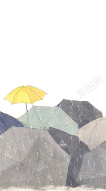 小清新手绘雨伞背景背景