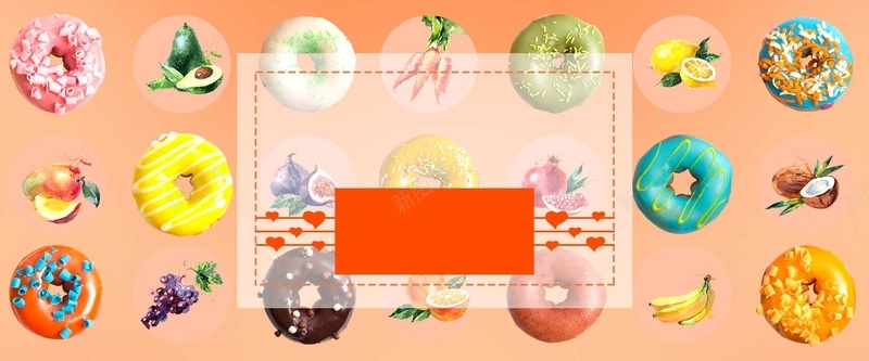 彩色甜甜圈食品行业淘宝背景背景