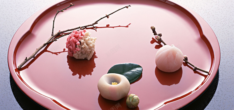 日系樱花美食团子背景