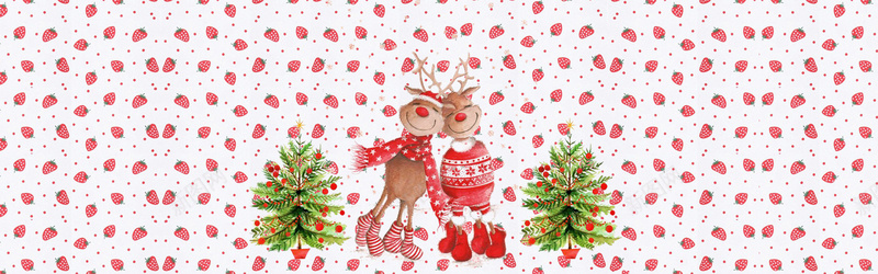 圣诞节卡通红色庆祝海报banner背景psd设计背景_88icon https://88icon.com 圣诞树 圣诞节 卡通 海报 麋鹿 可爱 童趣 手绘