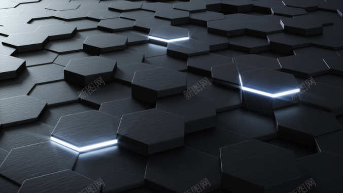 立体几何科技感黑色商务背景背景