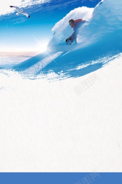清新冬季滑雪运动背景