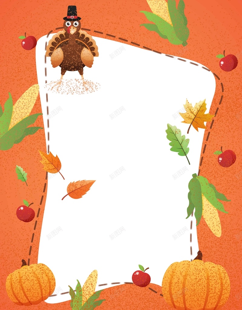 插画感恩节节日活动宣传jpg设计背景_88icon https://88icon.com 玉米 苹果 感恩 感恩节 感恩节活动 感恩节促销 庆祝感恩节 火鸡 南瓜