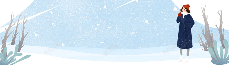 中国传统节日二十四节气之小寒banner背景