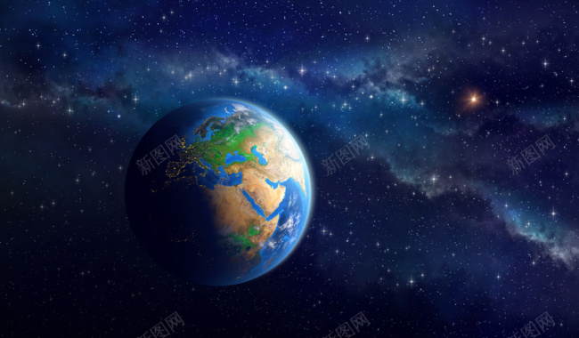 唯美宇宙中的地球球体高清图片背景