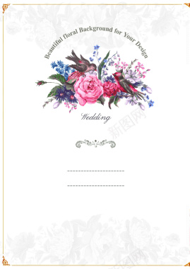欧式婚庆花朵海报背景背景