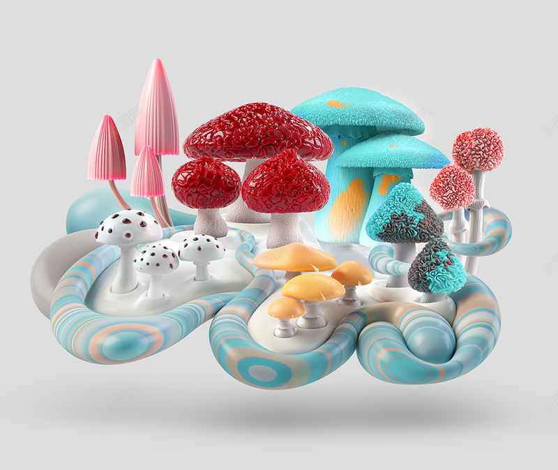 3D立体童趣蘑菇背景模板jpg设计背景_88icon https://88icon.com 卡通 画册 童趣 背景 蘑菇 3D立体 手绘